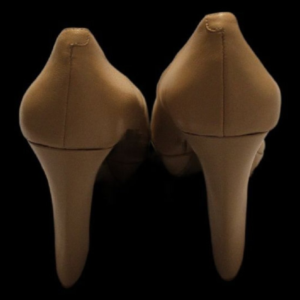 Platform Peep-Toe High Heel in Olive Brown - Picture 4 of 7